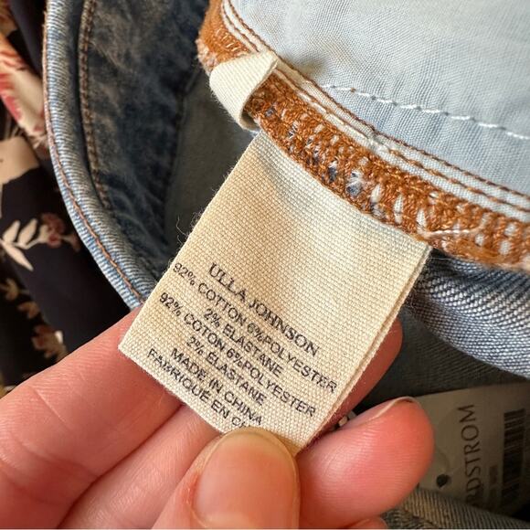 ULLA JOHNSON Otto Bowed Barrel Leg Jean Tie Front Button Fly High Rise 0 NEW - Picture 10 of 12